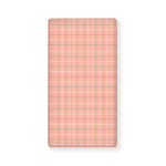 Pastel Orange Tattersall Pattern Print Baby Crib Sheet