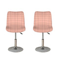 Pastel Orange Tattersall Pattern Print Bar Stool Covers