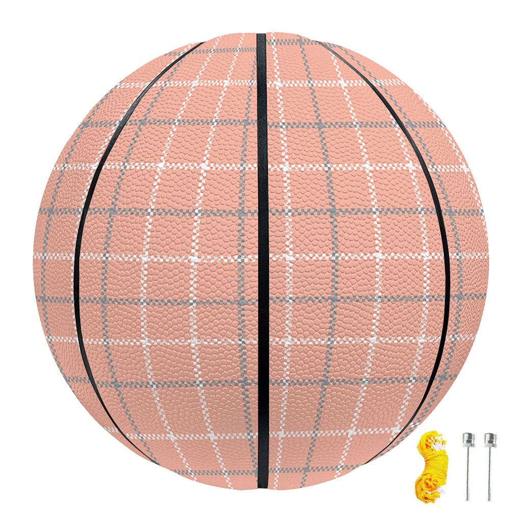 Pastel Orange Tattersall Pattern Print Basketball