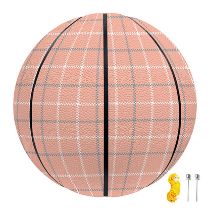 Pastel Orange Tattersall Pattern Print Basketball