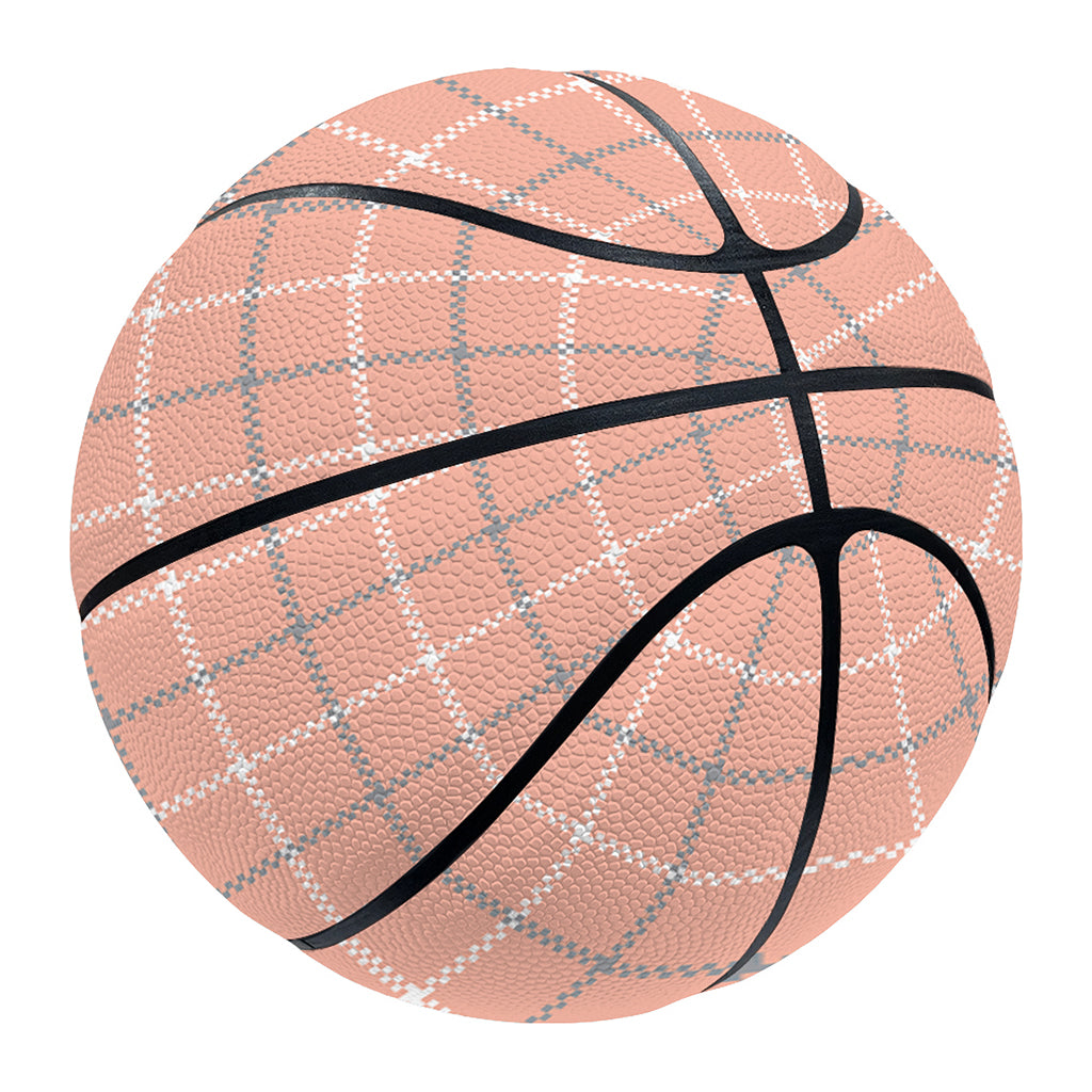 Pastel Orange Tattersall Pattern Print Basketball