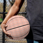 Pastel Orange Tattersall Pattern Print Basketball