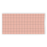 Pastel Orange Tattersall Pattern Print Beach Towel