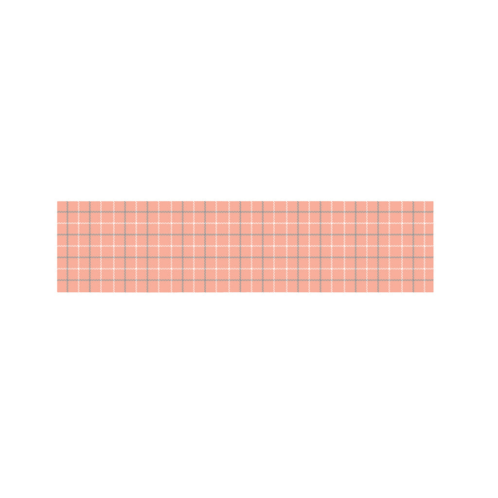 Pastel Orange Tattersall Pattern Print Bed Runner