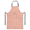 Pastel Orange Tattersall Pattern Print Bib Apron With Pocket