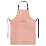 Pastel Orange Tattersall Pattern Print Bib Apron With Pocket
