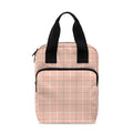 Pastel Orange Tattersall Pattern Print Bible Tote Bag