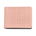Pastel Orange Tattersall Pattern Print Bifold Wallet