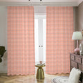 Pastel Orange Tattersall Pattern Print Dimout Pencil Pleat Curtains
