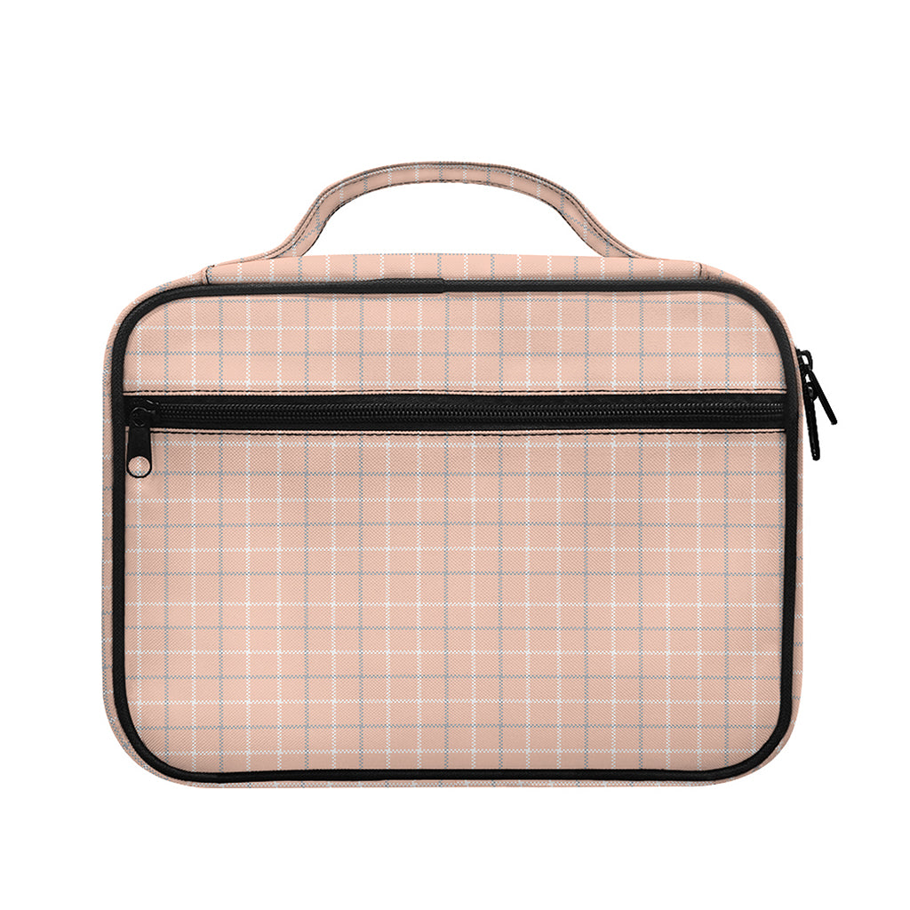 Pastel Orange Tattersall Pattern Print Briefcase Bible Bag