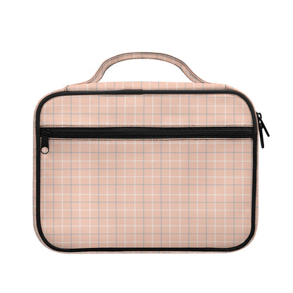 Pastel Orange Tattersall Pattern Print Briefcase Bible Bag