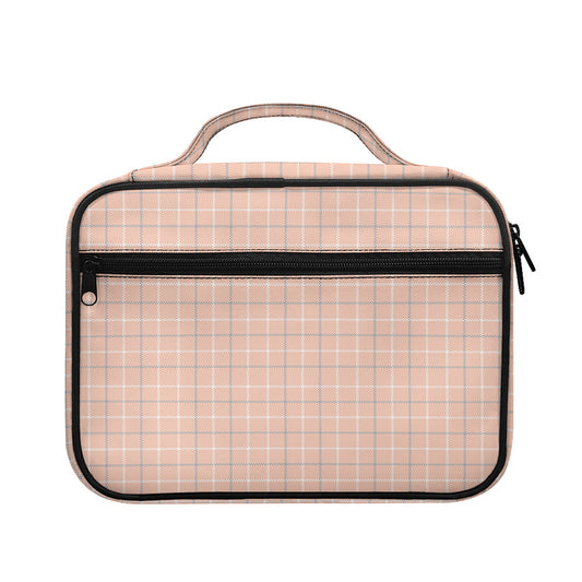Pastel Orange Tattersall Pattern Print Briefcase Bible Bag