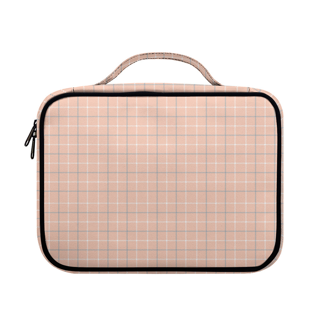 Pastel Orange Tattersall Pattern Print Briefcase Bible Bag