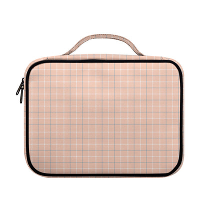 Pastel Orange Tattersall Pattern Print Briefcase Bible Bag