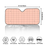 Pastel Orange Tattersall Pattern Print Car Windshield Sun Shade