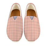 Pastel Orange Tattersall Pattern Print Casual Shoes