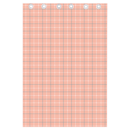 Pastel Orange Tattersall Pattern Print Curtain