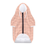 Pastel Orange Tattersall Pattern Print Dog Zip Up Hoodie