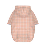 Pastel Orange Tattersall Pattern Print Dog Zip Up Hoodie