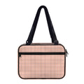 Pastel Orange Tattersall Pattern Print Double Strap Bible Bag