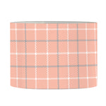 Pastel Orange Tattersall Pattern Print Drum Lamp Shade