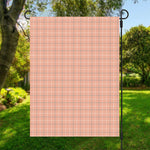 Pastel Orange Tattersall Pattern Print Garden Flag