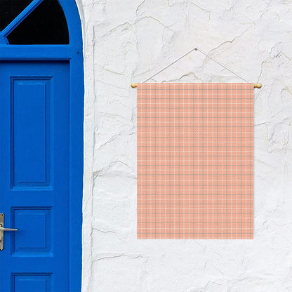Pastel Orange Tattersall Pattern Print Garden Flag