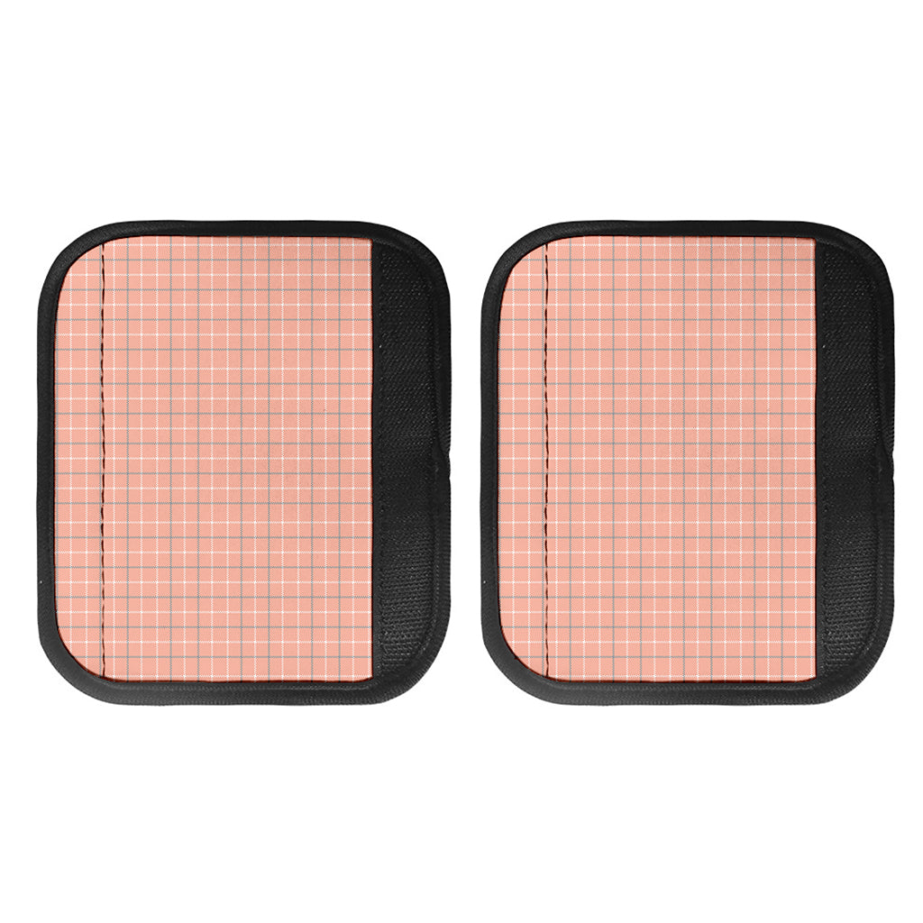 Pastel Orange Tattersall Pattern Print Handle Covers