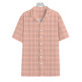 Pastel Orange Tattersall Pattern Print Hawaiian Shirt