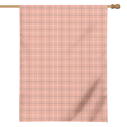 Pastel Orange Tattersall Pattern Print House Flag
