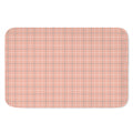 Pastel Orange Tattersall Pattern Print Indoor Door Mat