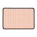 Pastel Orange Tattersall Pattern Print Kitchen Mat