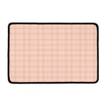 Pastel Orange Tattersall Pattern Print Kitchen Mat
