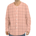 Pastel Orange Tattersall Pattern Print Long Sleeve Baseball Jersey