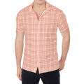 Pastel Orange Tattersall Pattern Print Men's Shirt