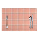 Pastel Orange Tattersall Pattern Print Placemat