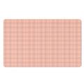 Pastel Orange Tattersall Pattern Print Polyester Doormat