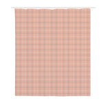 Pastel Orange Tattersall Pattern Print Polyester Shower Curtain