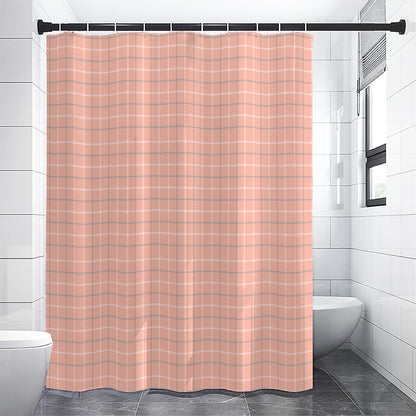 Pastel Orange Tattersall Pattern Print Premium Shower Curtain