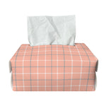 Pastel Orange Tattersall Pattern Print Rectangle Tissue Box Cover