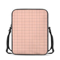 Pastel Orange Tattersall Pattern Print Rectangular Crossbody Bag