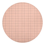 Pastel Orange Tattersall Pattern Print Round Blanket