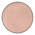 Pastel Orange Tattersall Pattern Print Round Floor Mat