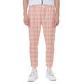 Pastel Orange Tattersall Pattern Print Joggers