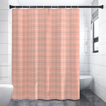 Pastel Orange Tattersall Pattern Print Shower Curtain