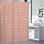 Pastel Orange Tattersall Pattern Print Shower Curtain
