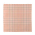 Pastel Orange Tattersall Pattern Print Silk Bandana