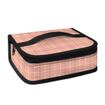 Pastel Orange Tattersall Pattern Print Small Lunch Bag