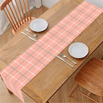 Pastel Orange Tattersall Pattern Print Table Runner
