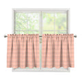 Pastel Orange Tattersall Pattern Print Tier Curtains